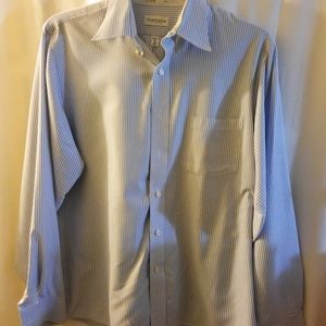 Van Heusen Blue & White Striped Dress Shirt 16 1/2